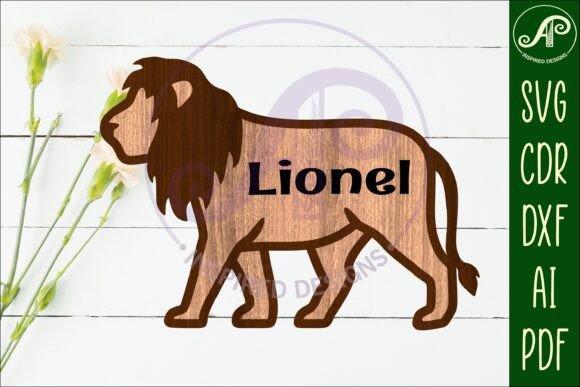 Download Lion Outline Two Layer Name Sign - Two layer name sign Collection