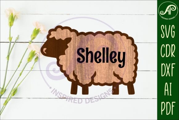 Download Sheep Outline Two Layer Name Sign - Two layer name sign Collection