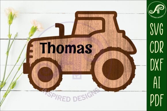 Download Tractor Outline Two Layer Name Sign - Two layer name sign Collection