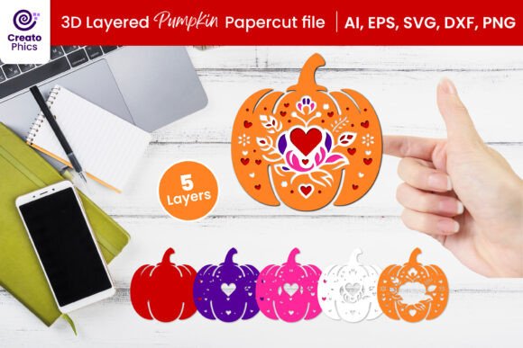 Download 3D Layered Pumpkin Paper Cutting SVG - Pumpkin Collection