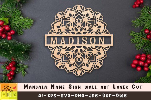 Download Mandala Name Sign Wall Art Laser Cut - Premium Resources
