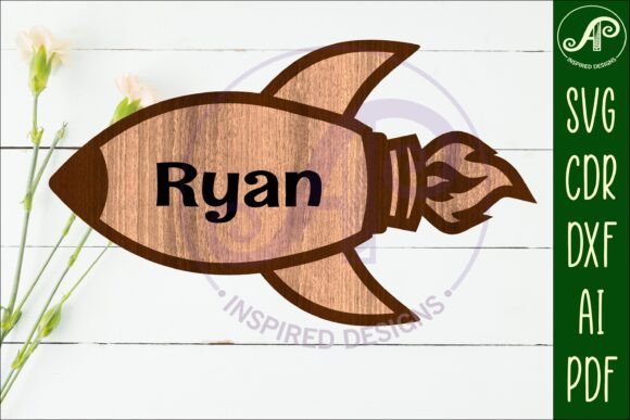 Download Rocket Outline Two Layer Name Sign - Two layer name sign Collection