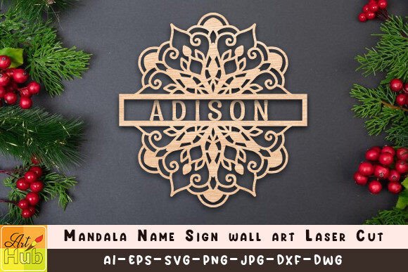 Download Mandala Name Sign Wall Art Laser Cut - Premium Resources
