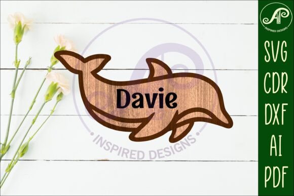Download Dolphin Outline Two Layer Name Sign - Two layer name sign Collection