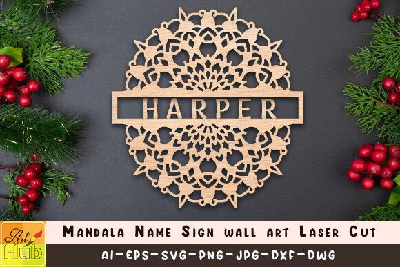 Download Mandala Name Sign Wall Art Laser Cut - Premium Resources