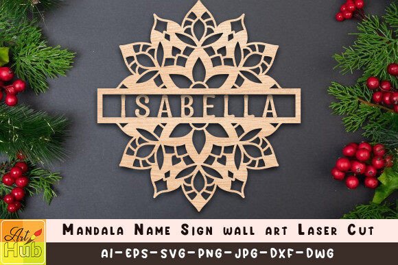 Download Mandala Name Sign Wall Art Laser Cut - Name sign wall art Collection