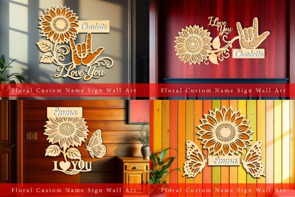Download Floral Custom Name Sign Wall Art Set - Name sign wall art Collection