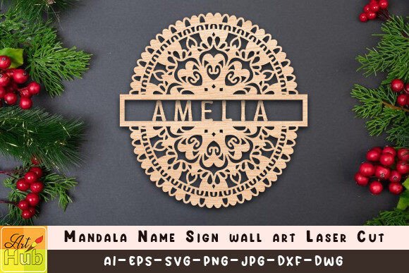 Download Mandala Name Sign Wall Art Laser Cut - Premium Resources