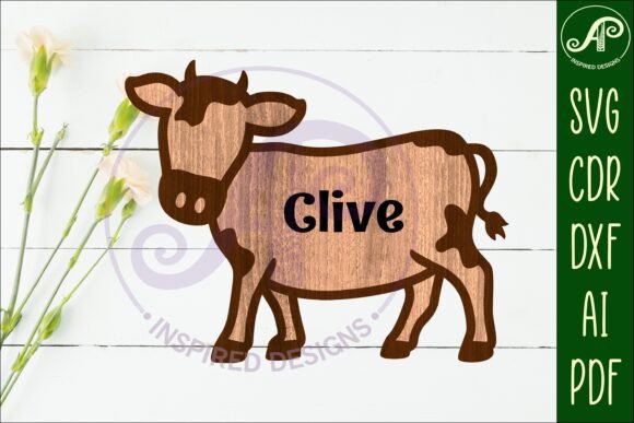 Download Cow Outline Two Layer Name Sign - Two layer name sign Collection