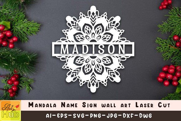 Download Mandala Name Sign Wall Art Laser Cut - Premium Resources