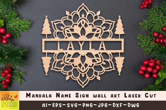 Download Mandala Name Sign Wall Art Laser Cut - Premium Resources