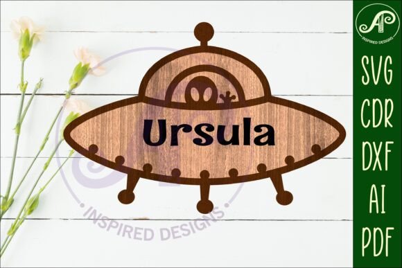 Download UFO Outline Two Layer Name Sign - Two layer name sign Collection