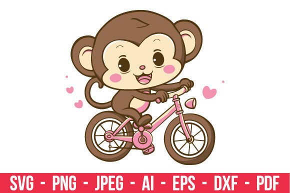 Download Playful Biking Monkey SVG - Premium Bundle