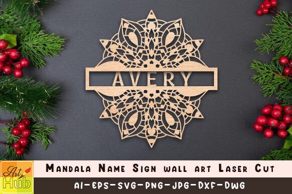 Download Mandala Name Sign Wall Art Laser Cut - Premium Resources