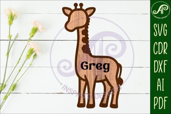 Download Giraffe Outline Two Layer Name Sign - Two layer name sign Collection