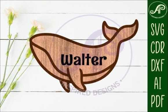 Download Whale Outline Two Layer Name Sign - Two layer name sign Collection
